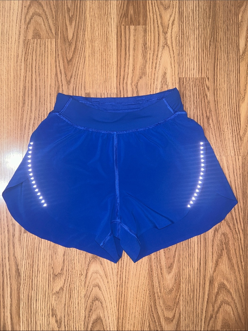 EUC lululemon athletica Royal Blue Reflective-Trim Running Shorts